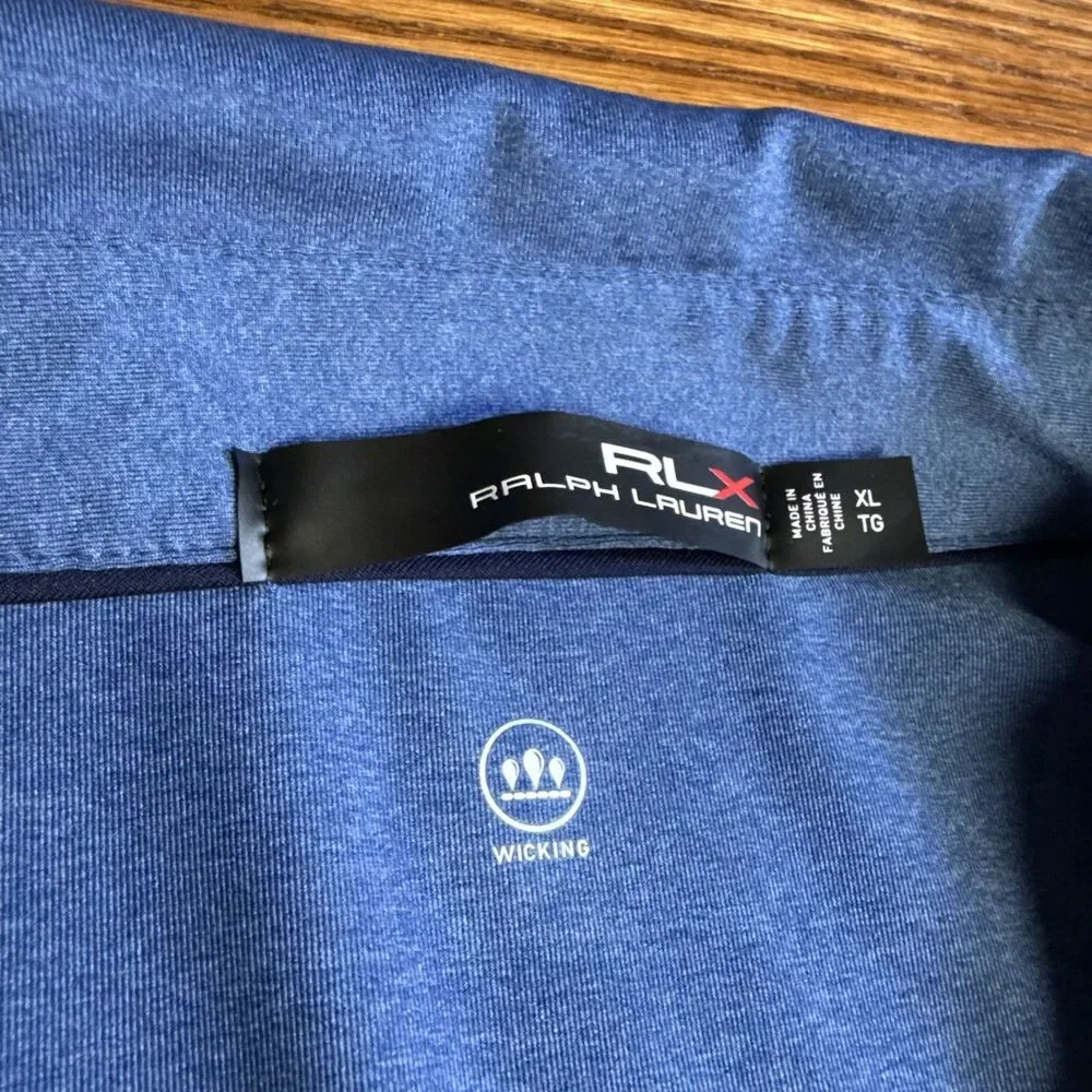 Caves Valley RLX Ralph Lauren Golf Polo Shirt Men's XL Blue Performance Stretch